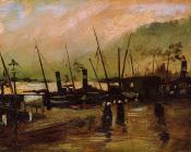 文森特威廉梵高 - 安特卫普有船只的码头